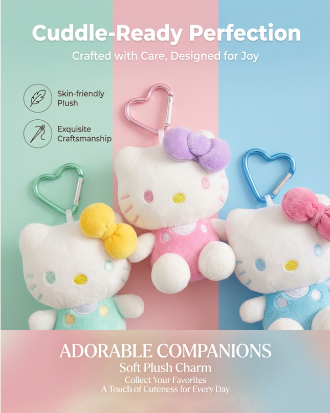 钥匙扣-4寸经典坐姿Hello Kitty