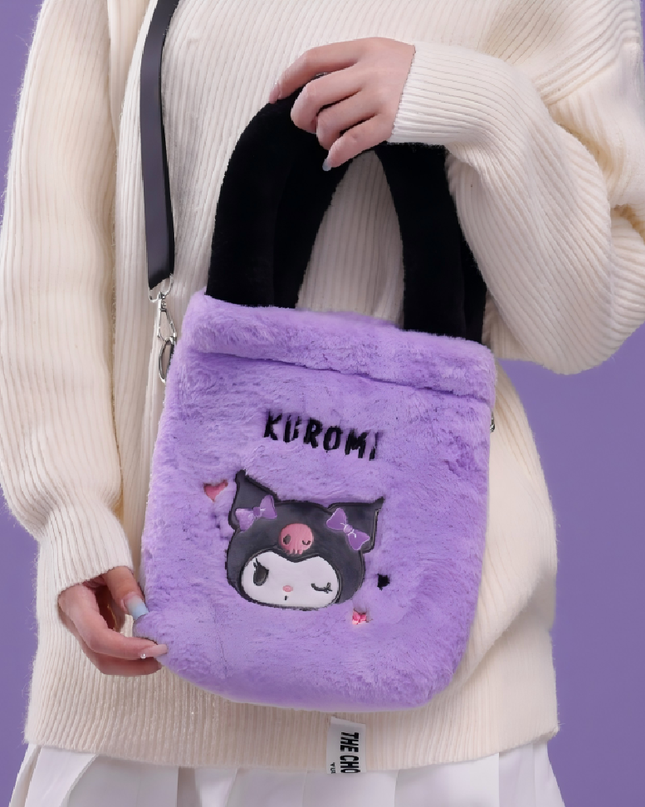 三丽欧家族系列毛绒平口手拎小挎包